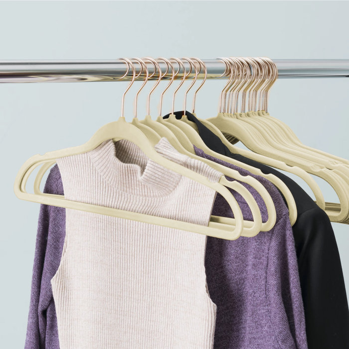 Rebrilliant Velvet Hangers, Non Slip Standard Clothes Hanger Set, Heavy